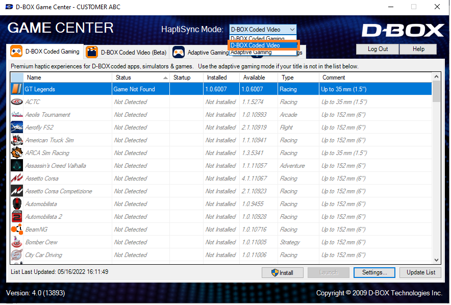 DBOX Coded Video Mode & Game Center)
