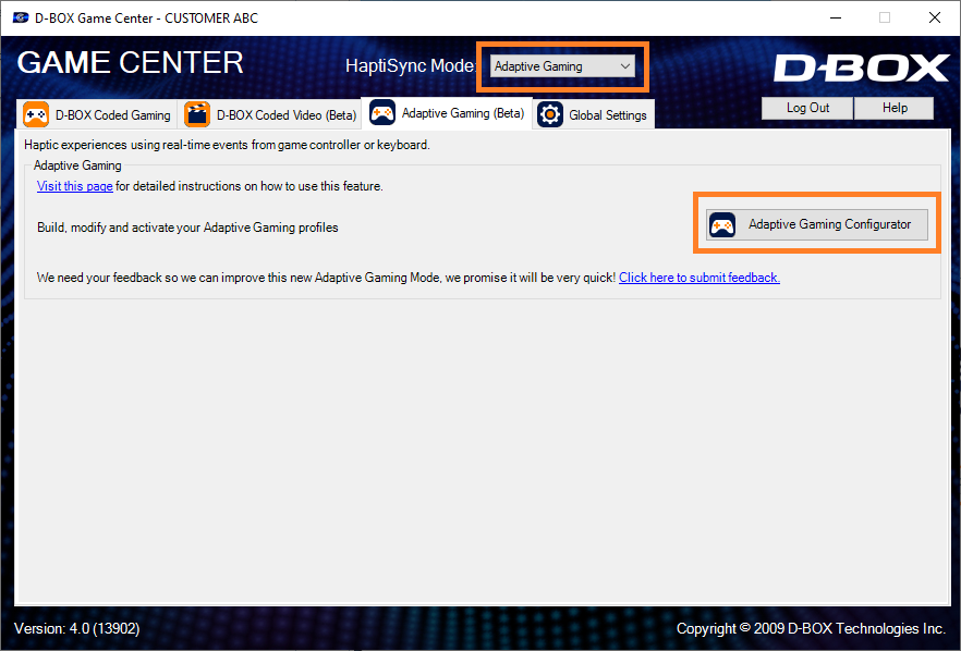 Adaptive Gaming Mode (from the Game Center)