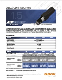 D-BOX G2 Actuator 1.5 inch Spec Sheet