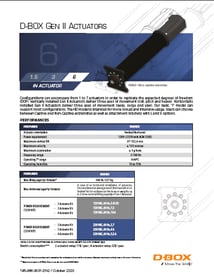 D-BOX G2 Actuator 6 inch Spec Sheet